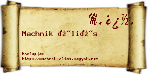 Machnik Éliás névjegykártya